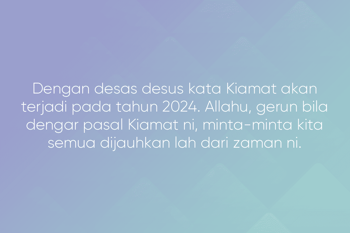 Simpan Duit vs Kiamat Dah Dekat