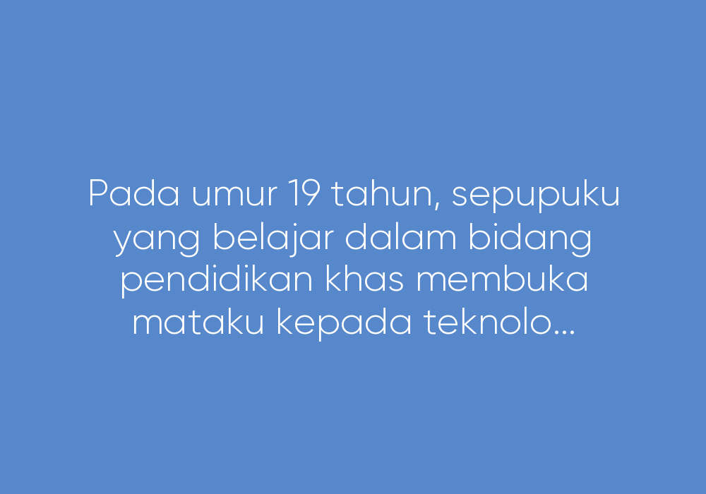 Hinakah Aku Sebagai OKU? Namun Ku Punya Hati