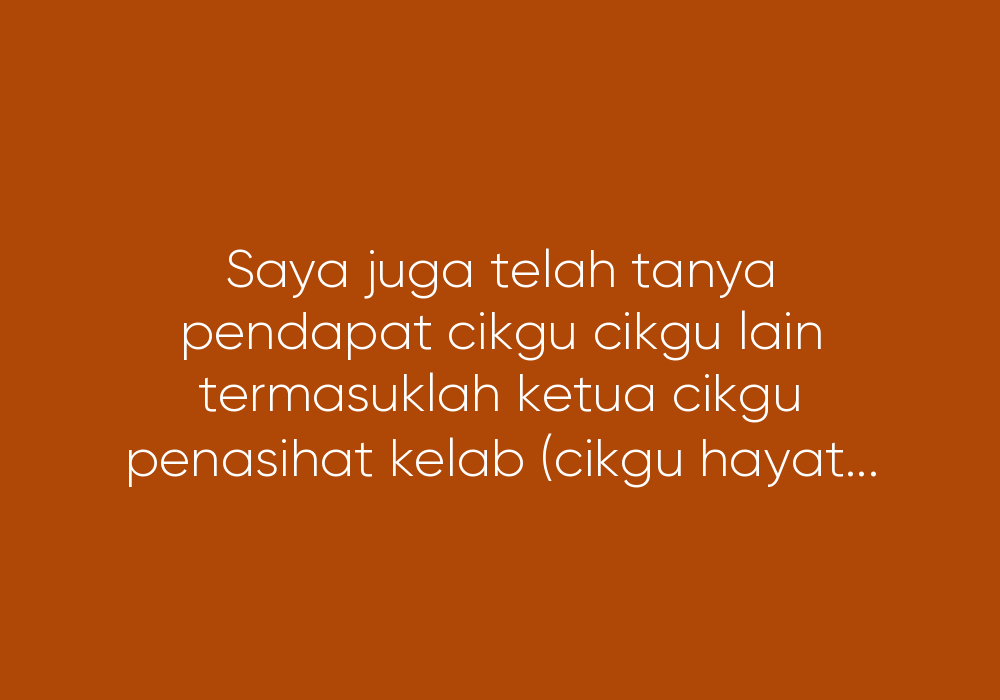 Kenangan Di Sekolah