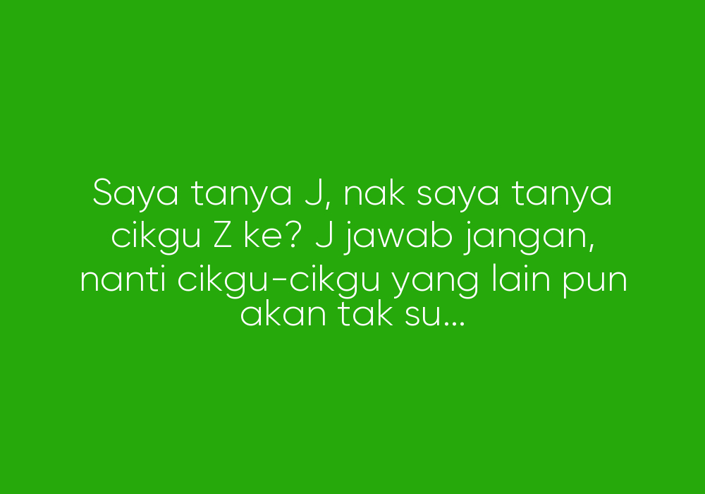 Cikgu, Kenapa?