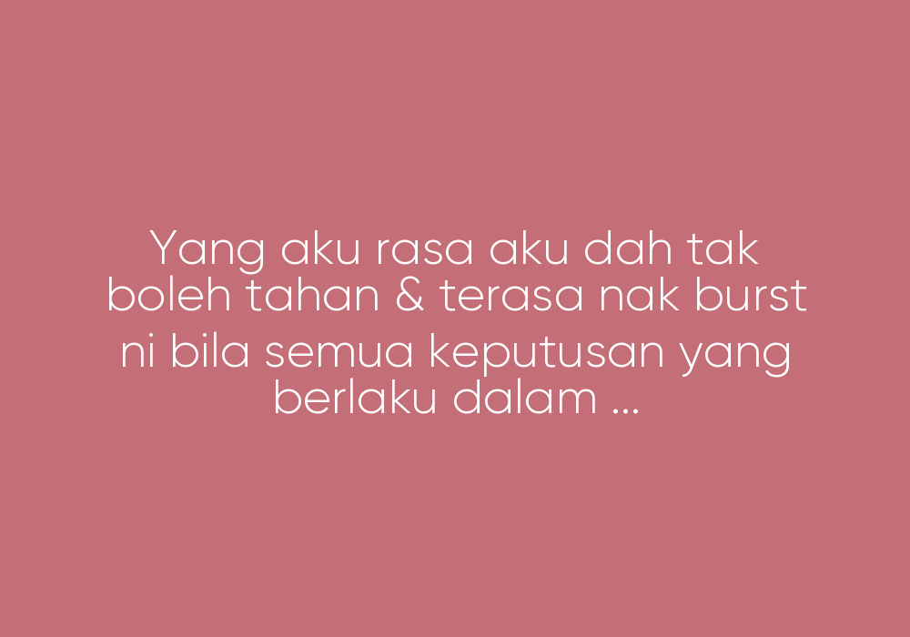 Makin Lama Aku Dah Tak Ikhlas Dan Terasa Fake
