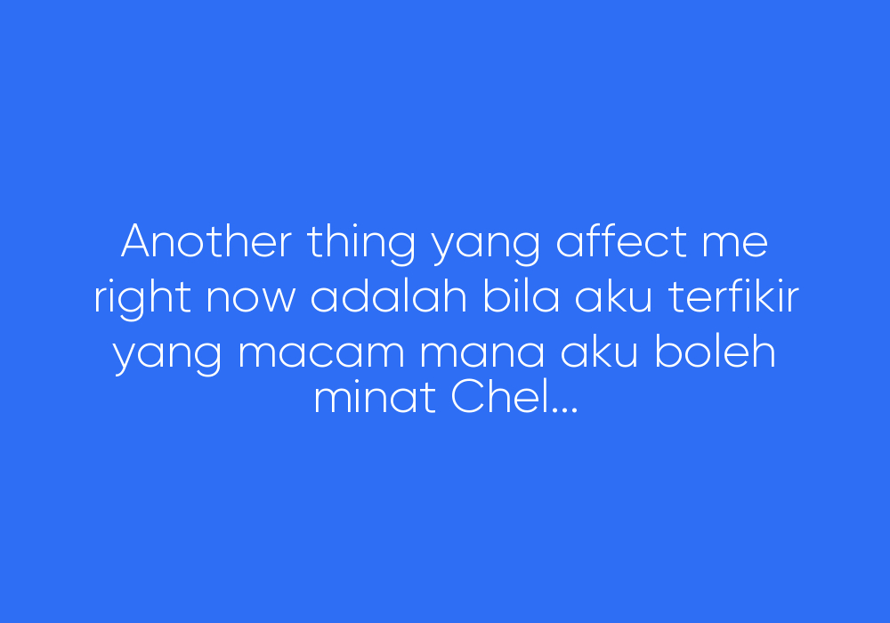 Antara Minat Dan...?