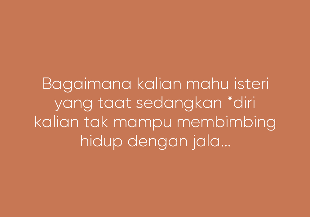 Kenapa Isteri Tak Hormat Pada Suami