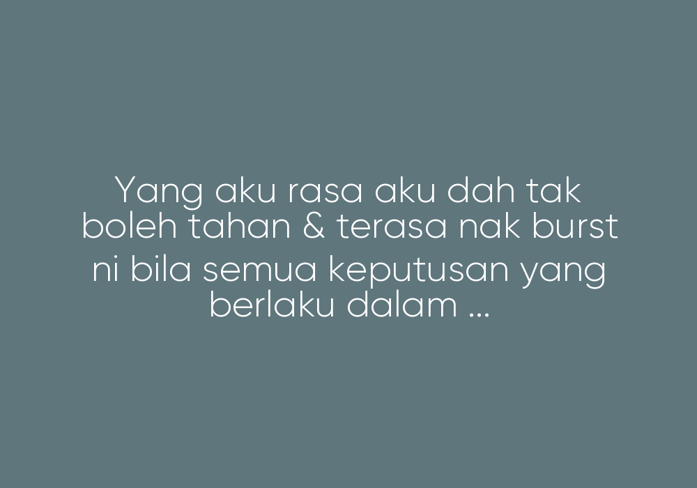 Makin Lama Aku Dah Tak Ikhlas Dan Terasa Fake