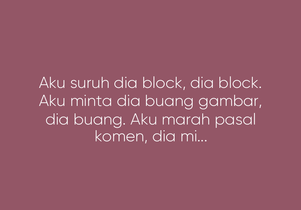 Cemburu Tanpa Sebab