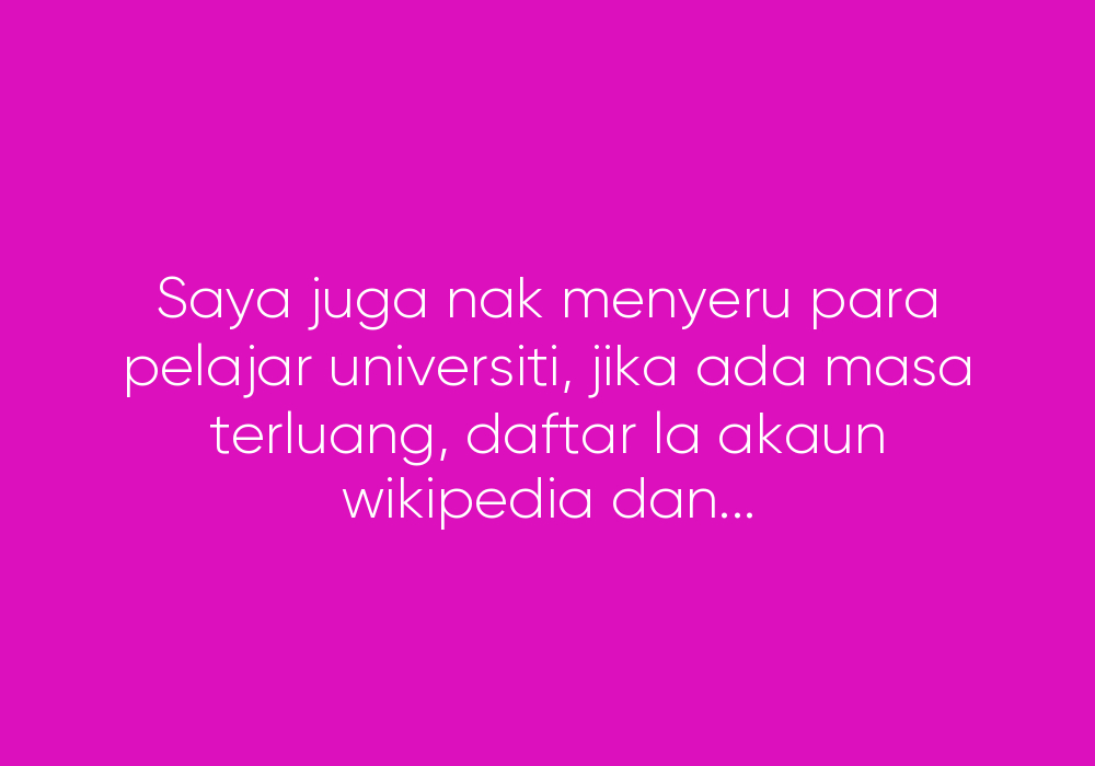 Jangan Terlalu Percaya Pada Wikipedia