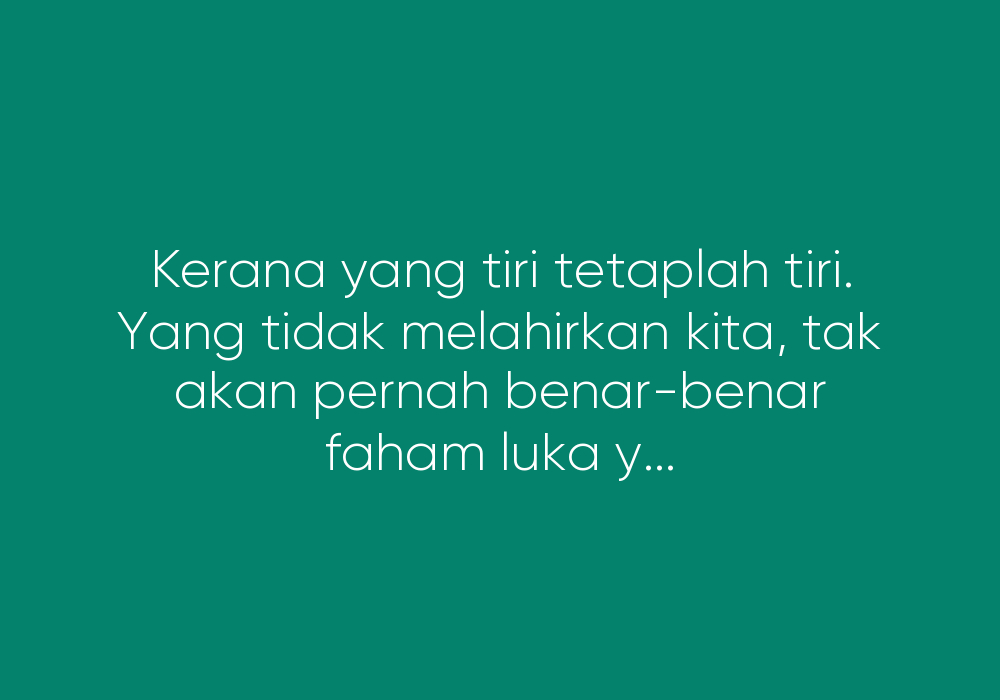 Tidak Semua Keluarga itu Keluarga, Tidak Semua Titik itu Kukuh