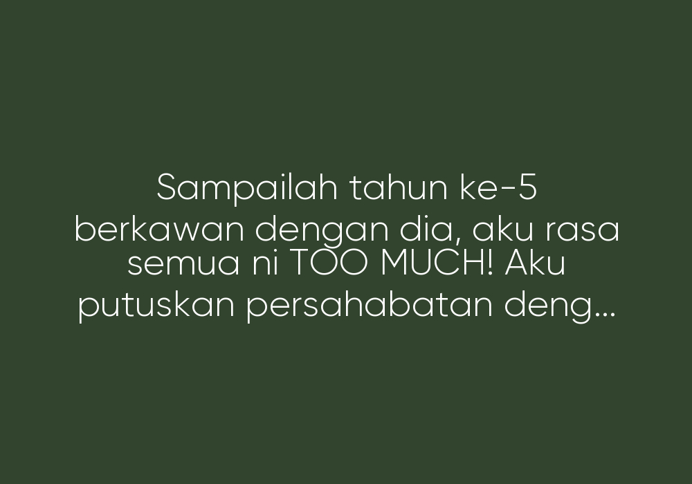 Tudung Labuh tapi Narcicistic & Obses