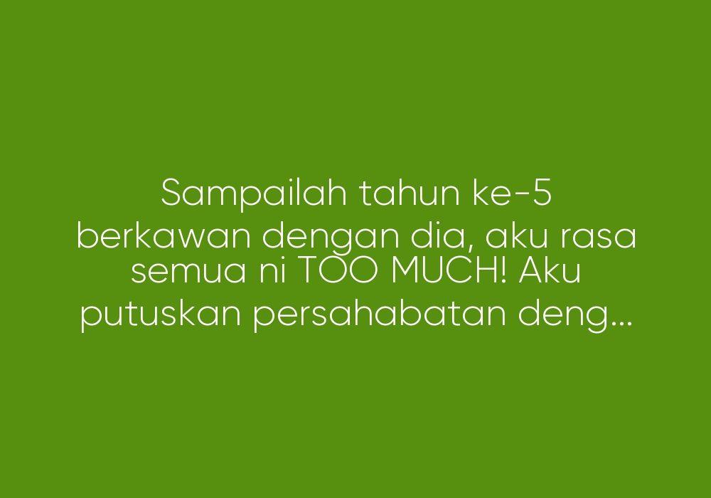 Tudung Labuh Tapi Narcicistic & Obses
