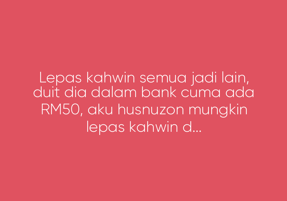 Suami Suka Bersedekah vs Isteri Merana