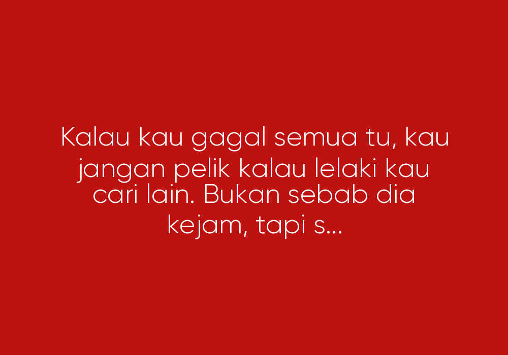 Suami Curang Salah Isteri Yang Kurang Ajar