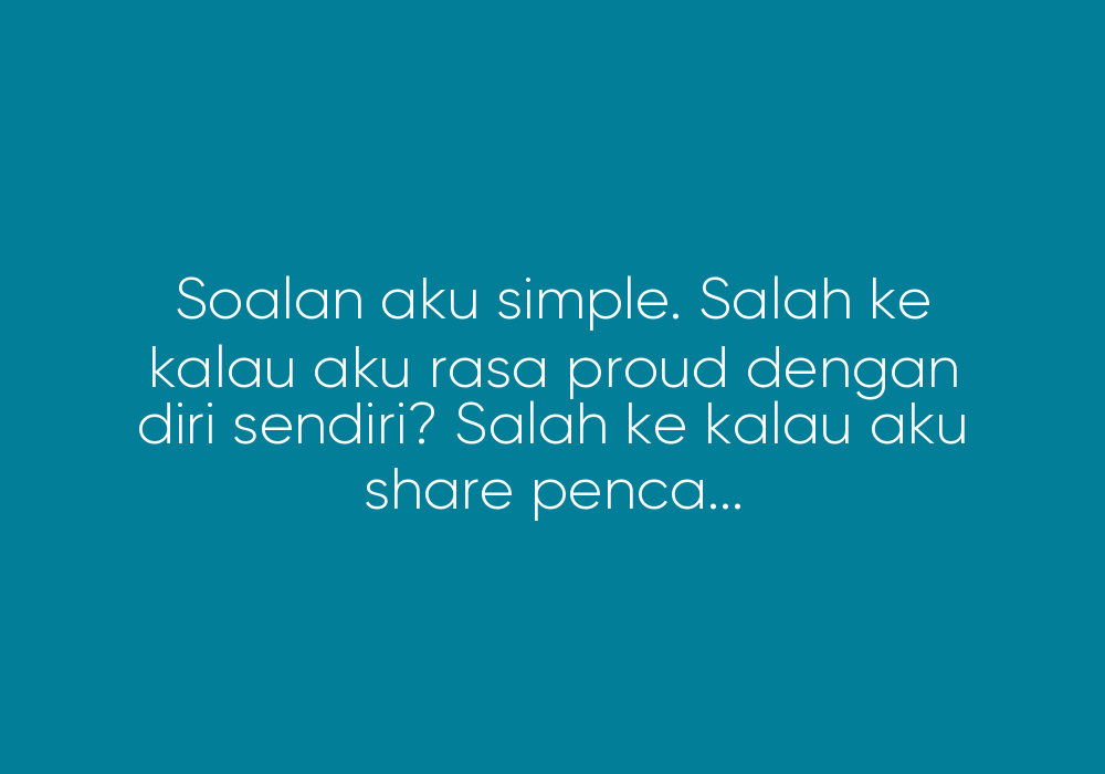 Tak Ramai Yang Mampu Achieve