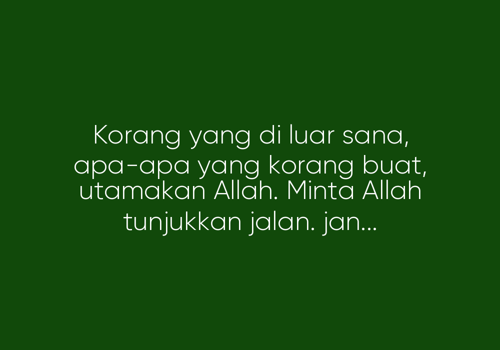 Jangan Tipu Diri Sendiri