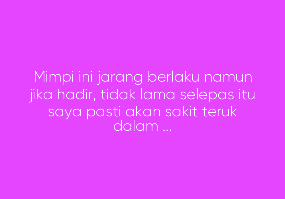 Bukan Tafsir Mimpi