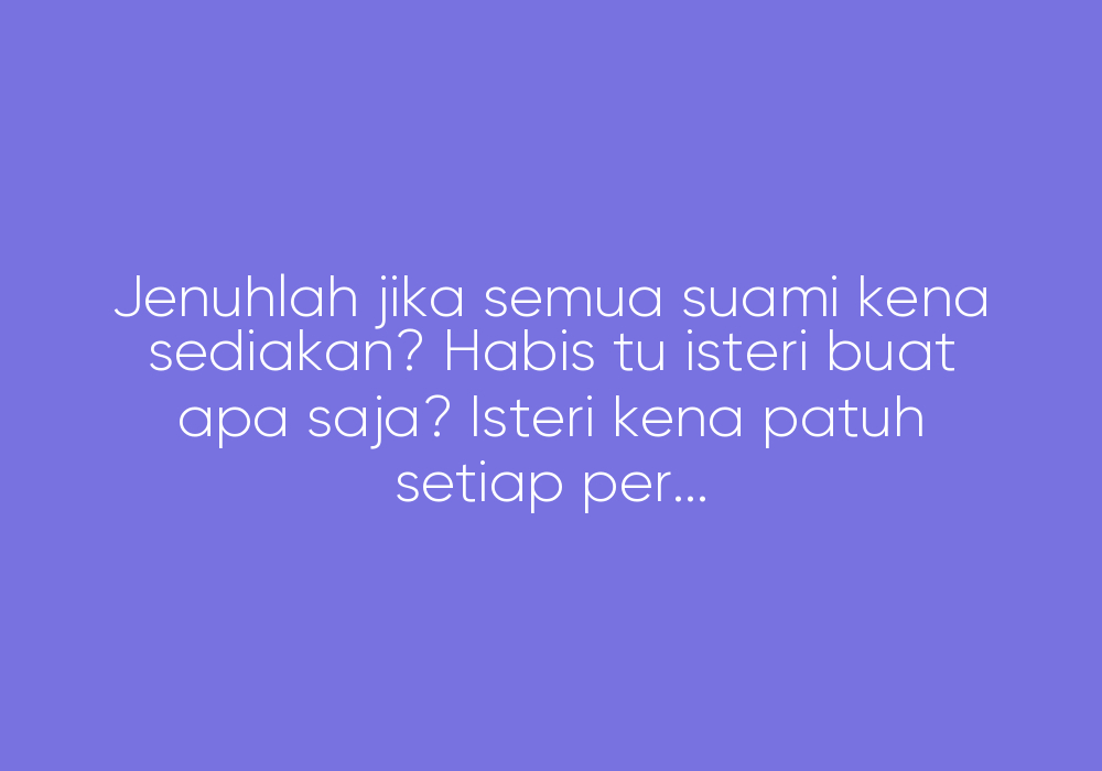 Tentang Nafkah II