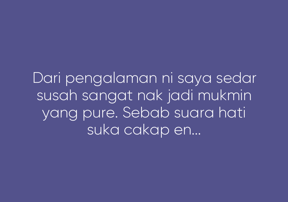 Bisikan Si Syaitan Atau Suara Hati Ni