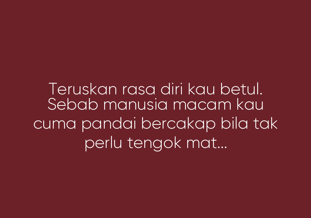 Untuk Yuyu Yang Perasan Bagus