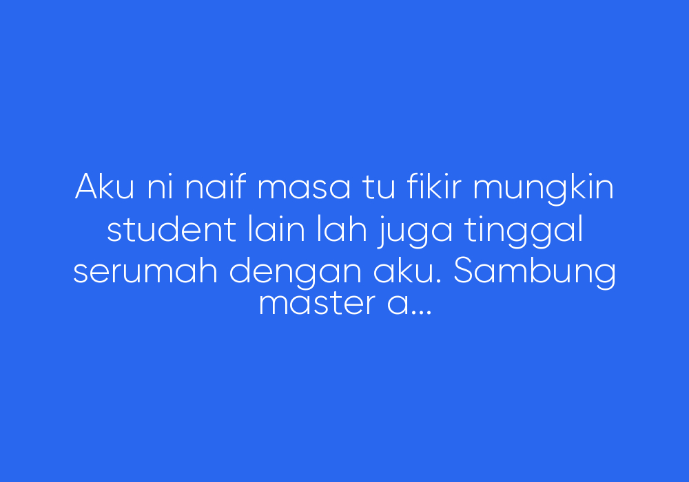 Serumah Dengan Pondan