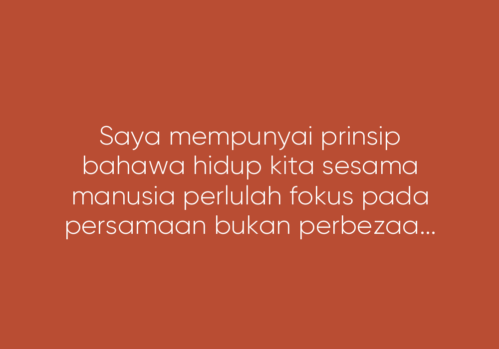 Fokuslah Pada Persamaan Dan Bukan Perbezaan